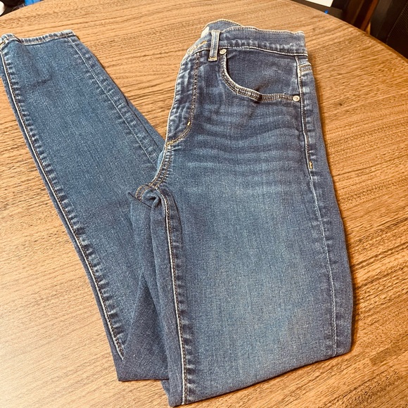 LOFT Dark Wash High-Rise Skinny Jeans - Picture 6 of 10